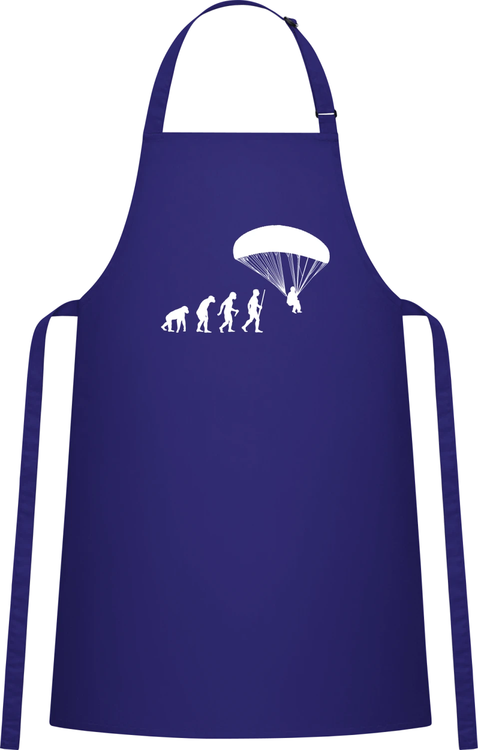 Paragliding Evolution - Royal Blue Cotton Bib Apron - Front