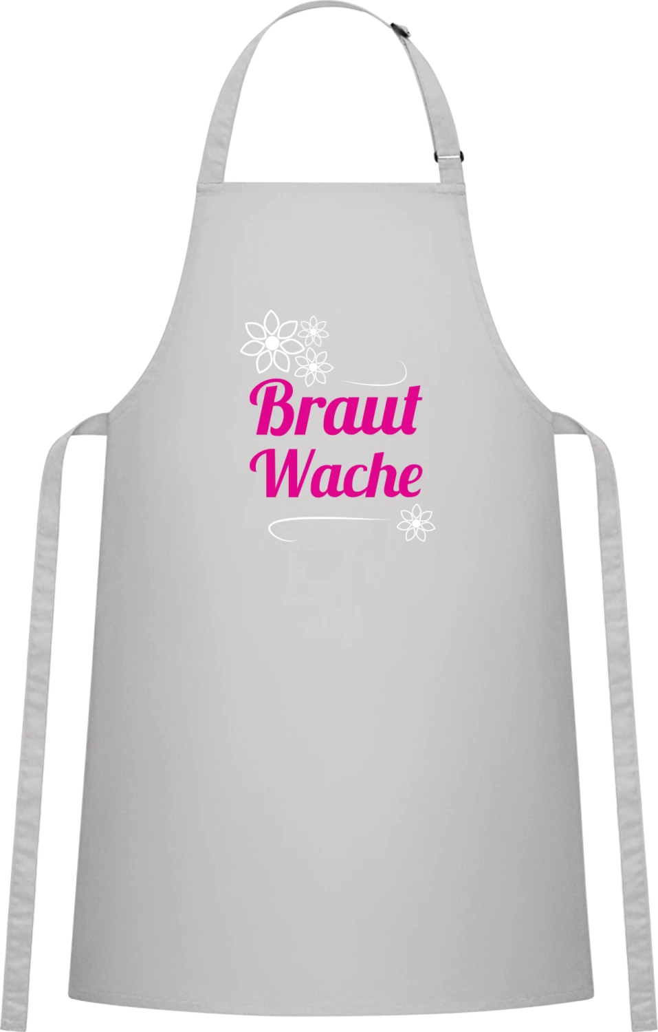 Brautwache - Silver Cotton Bib Apron - Front