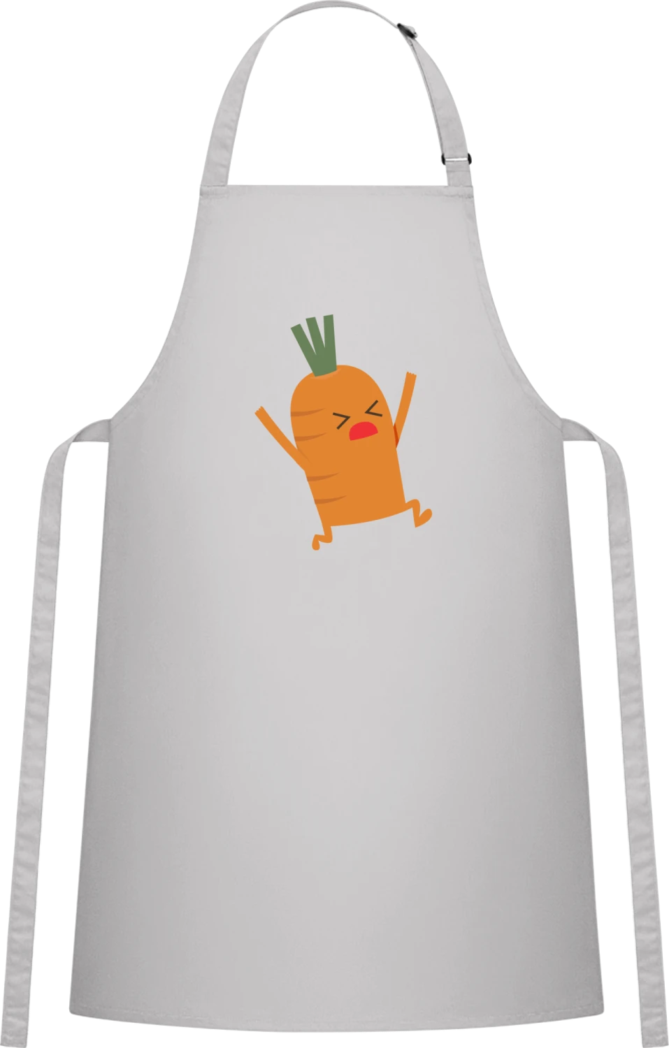 Screaming Carrot - Silver Cotton Bib Apron - Front