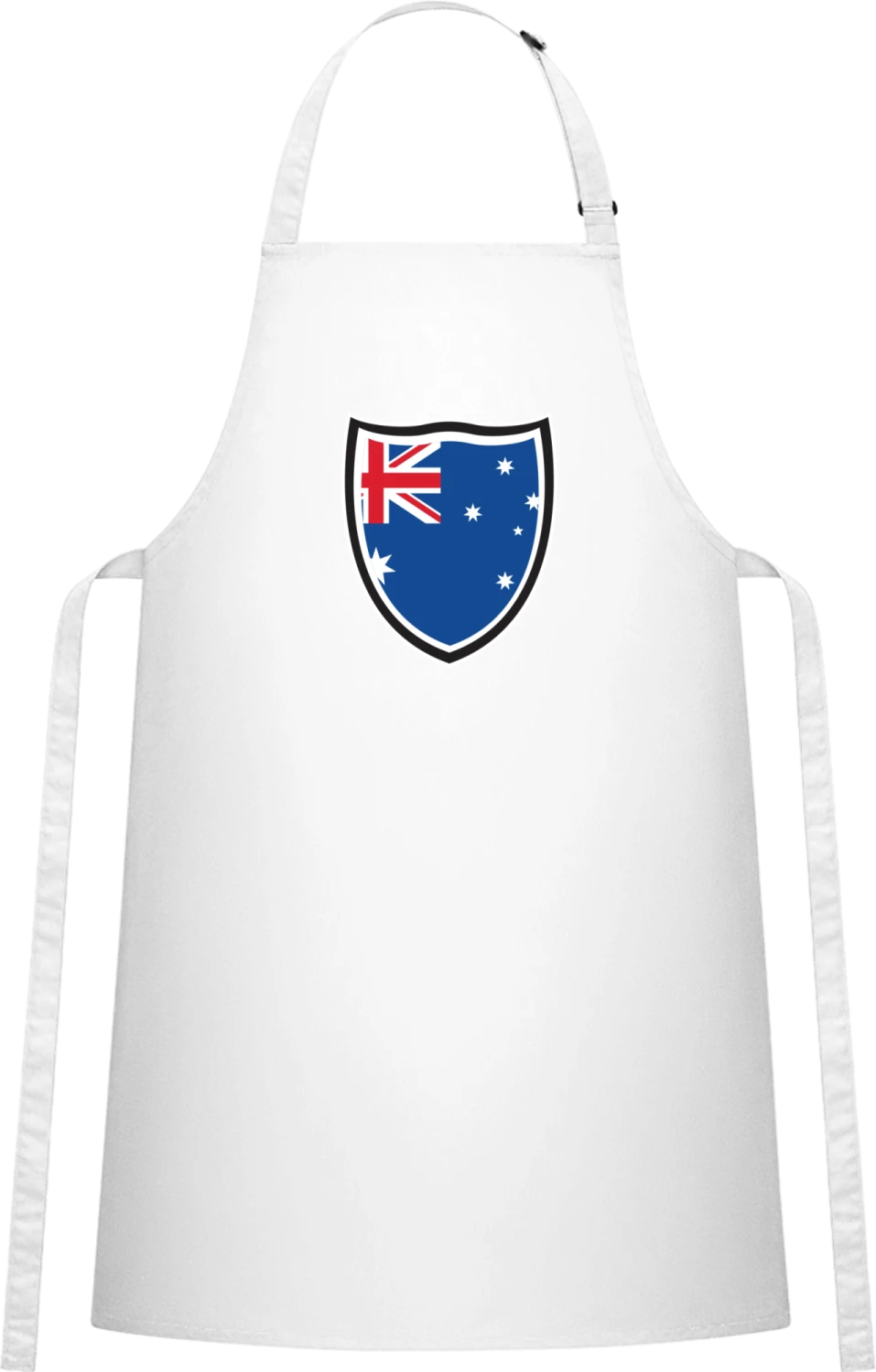 Australia Shield Flag - White Cotton Bib Apron - Front