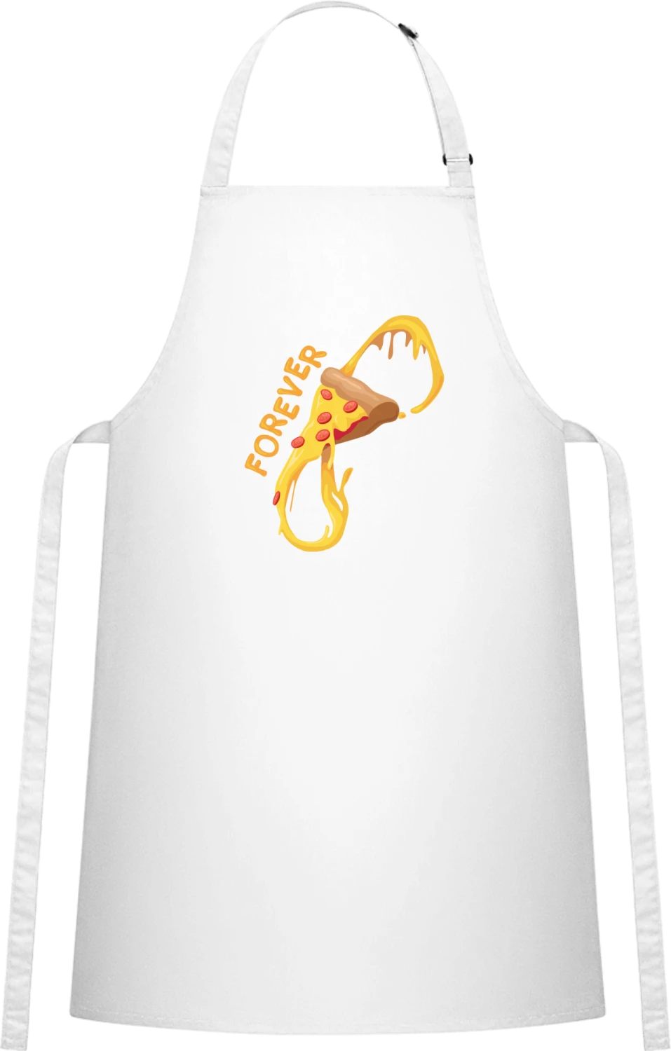 Pizza Forever - White Cotton Bib Apron - Front