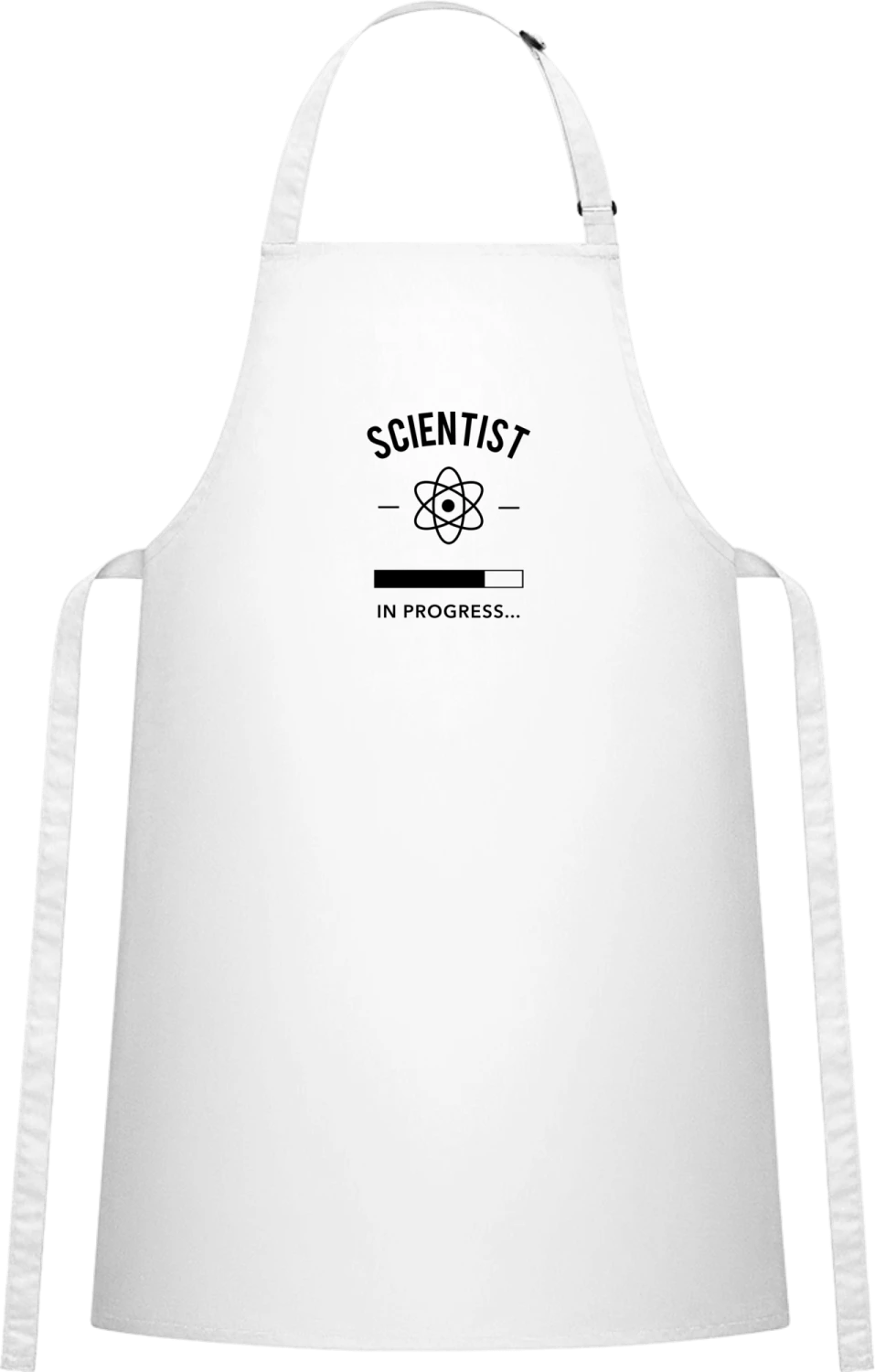 Scientist in Progress - White Cotton Bib Apron - Front