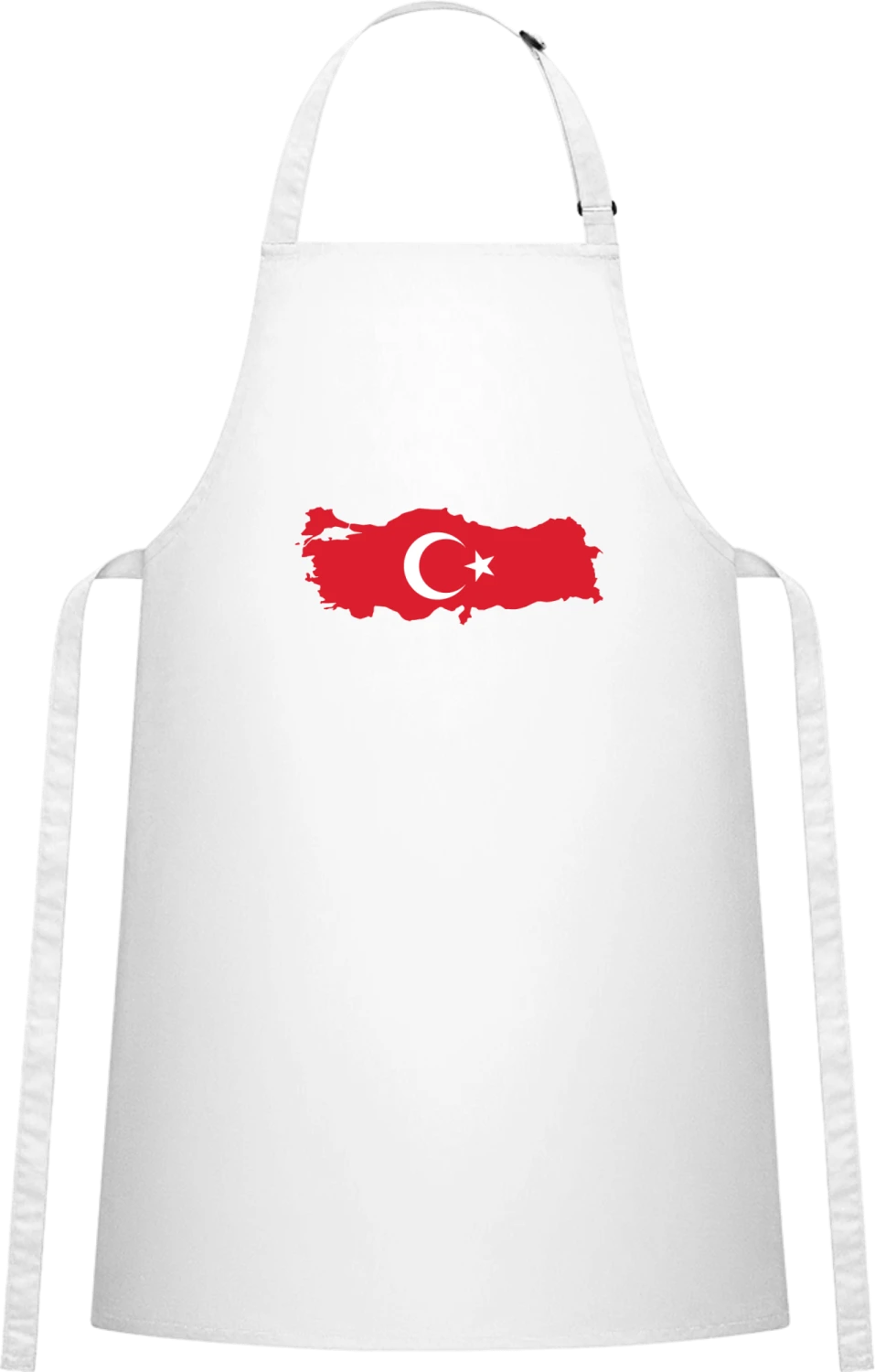 Turkey Map - White Cotton Bib Apron - Front