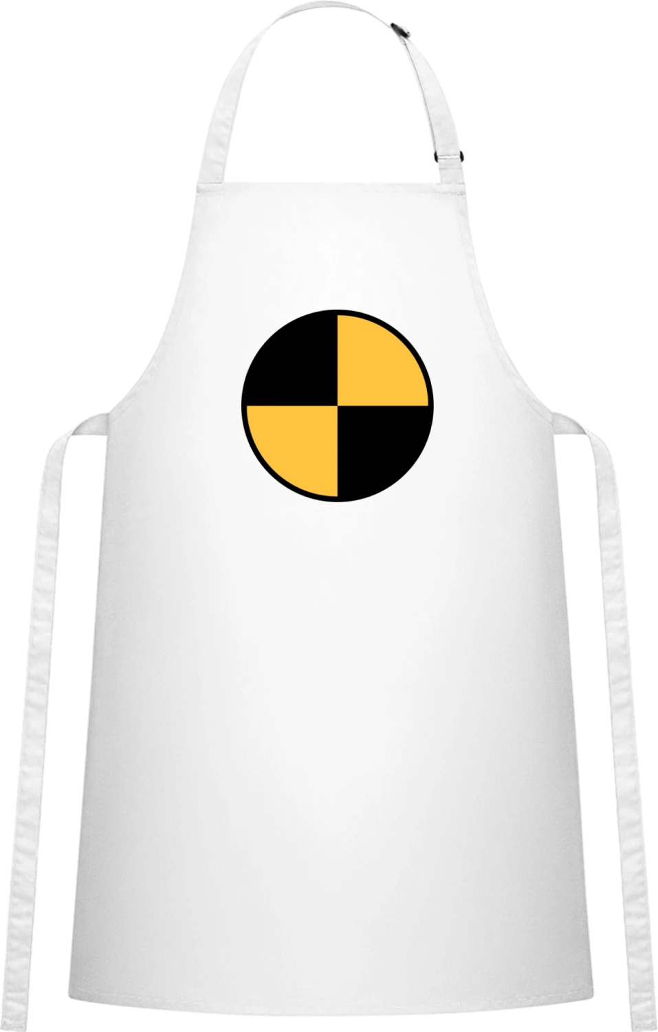 Crashtest Dummy Symbol - White Cotton Bib Apron - Front