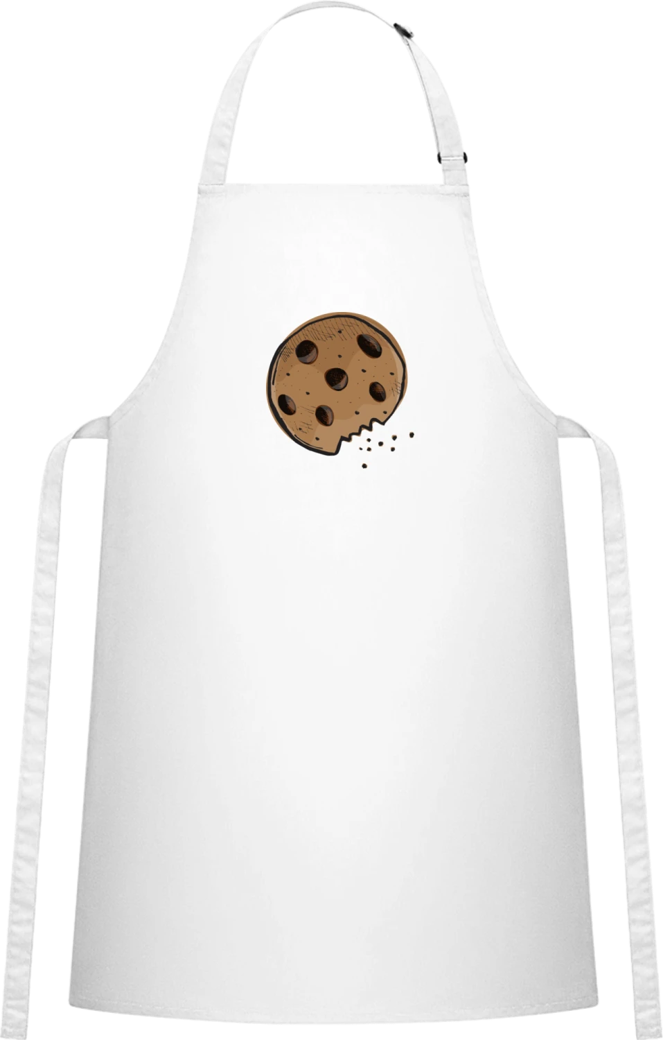 Bitten Off Cookie - White Cotton Bib Apron - Front