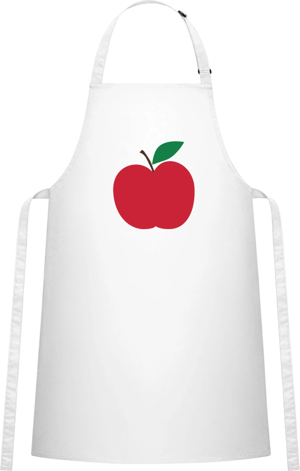Apple Illustration - White Cotton Bib Apron - Front
