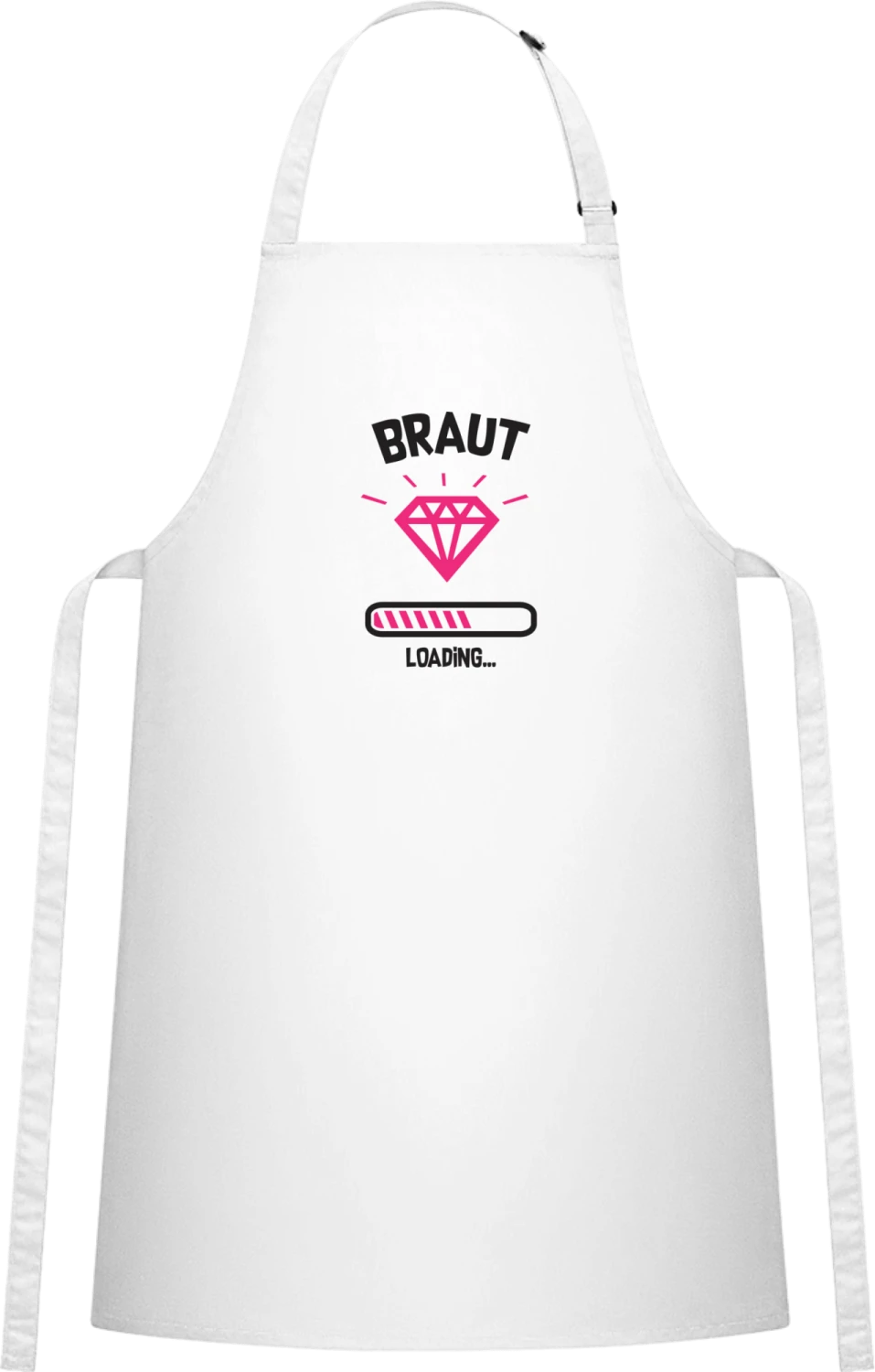 Braut Loading Diamant - White Cotton Bib Apron - Front