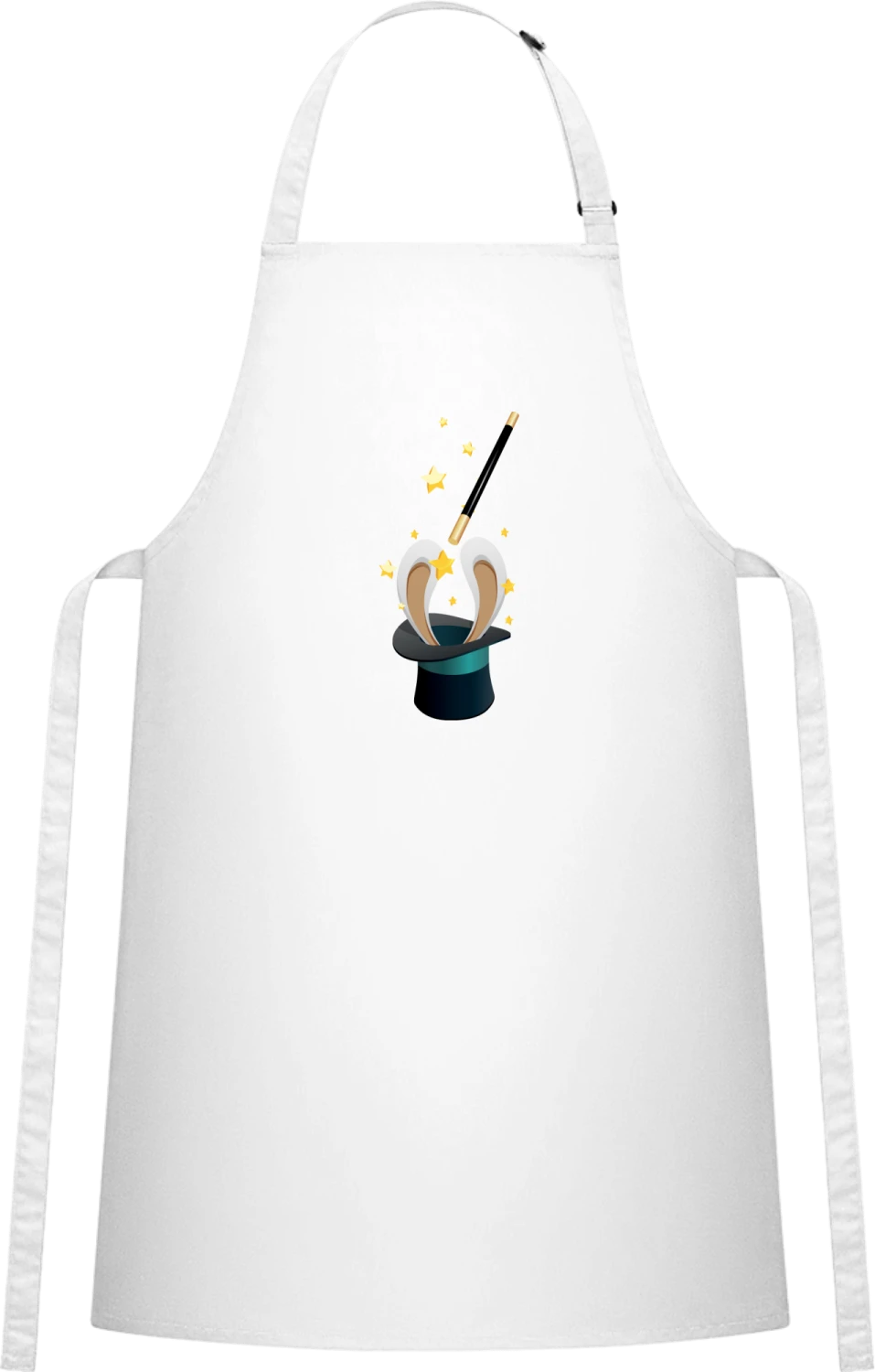 Magic Hat - White Cotton Bib Apron - Front