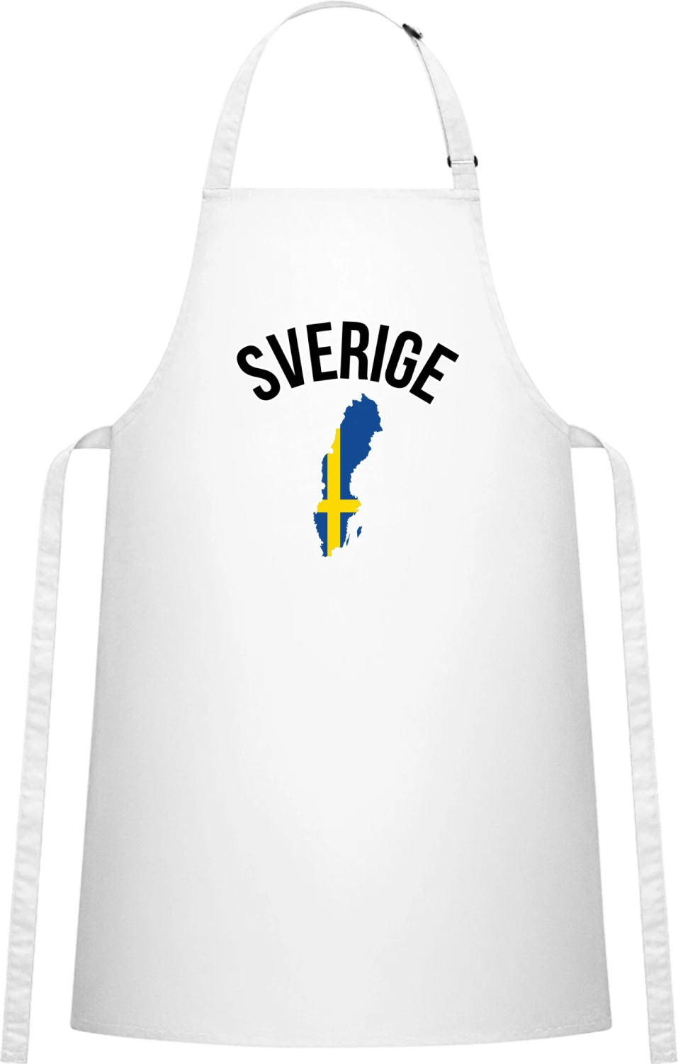 Sverige Map - White Cotton Bib Apron - Front