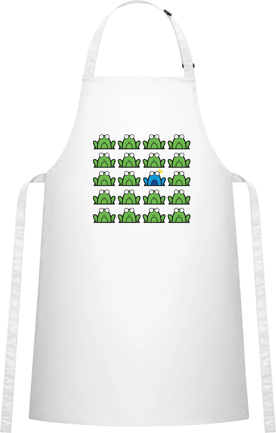 Be Different Frog - White Cotton Bib Apron - Front