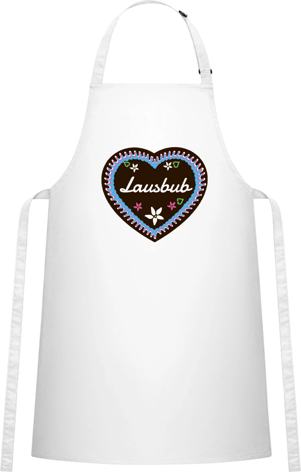 Lausbub Lebkuchenherz - White Cotton Bib Apron - Front