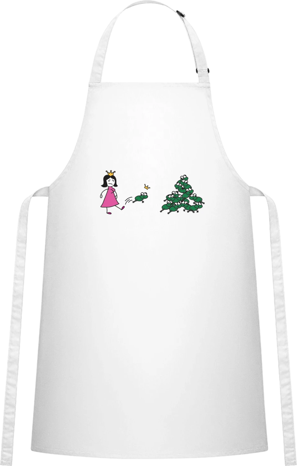 Angry Princess - White Cotton Bib Apron - Front