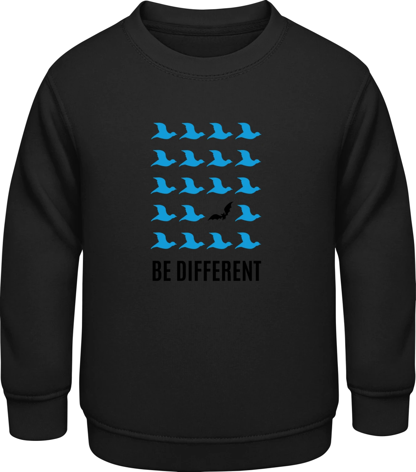 Be Different Bat Bird - Black AWDis Sweat kids - Front