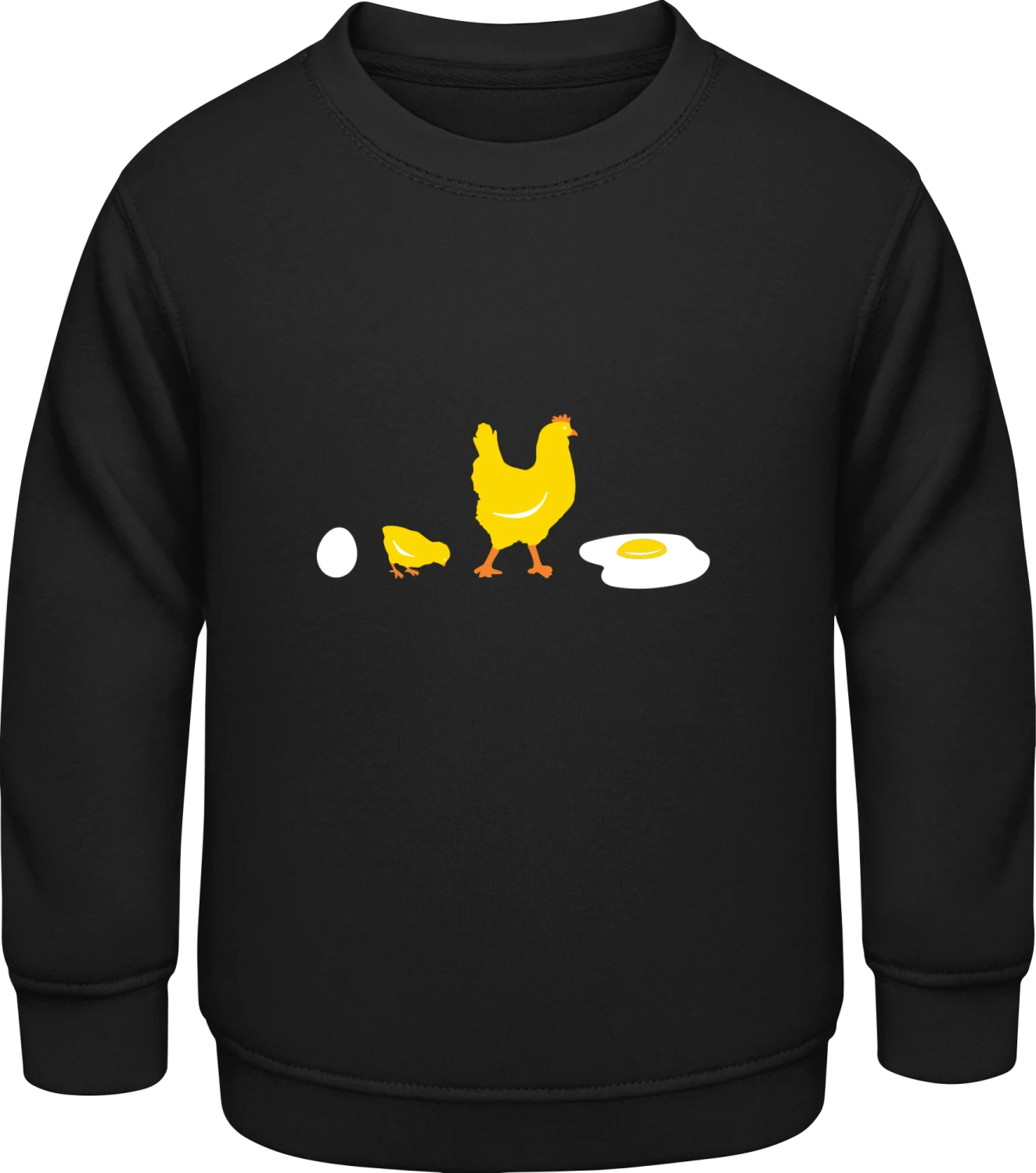 Evolution Chicken To Fried Egg - Black AWDis Sweat kids - Front
