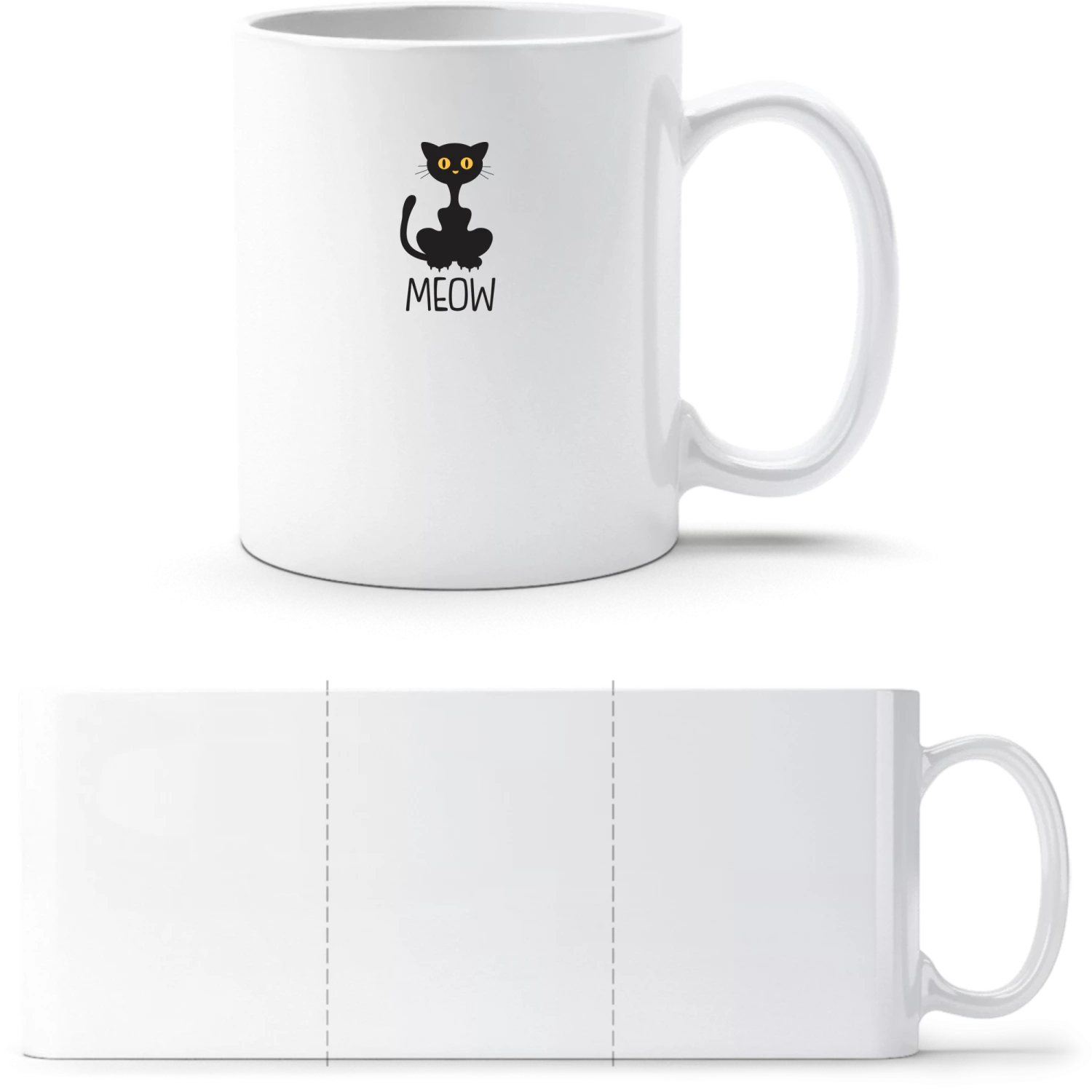 Black Cat Meow - White White mug - front