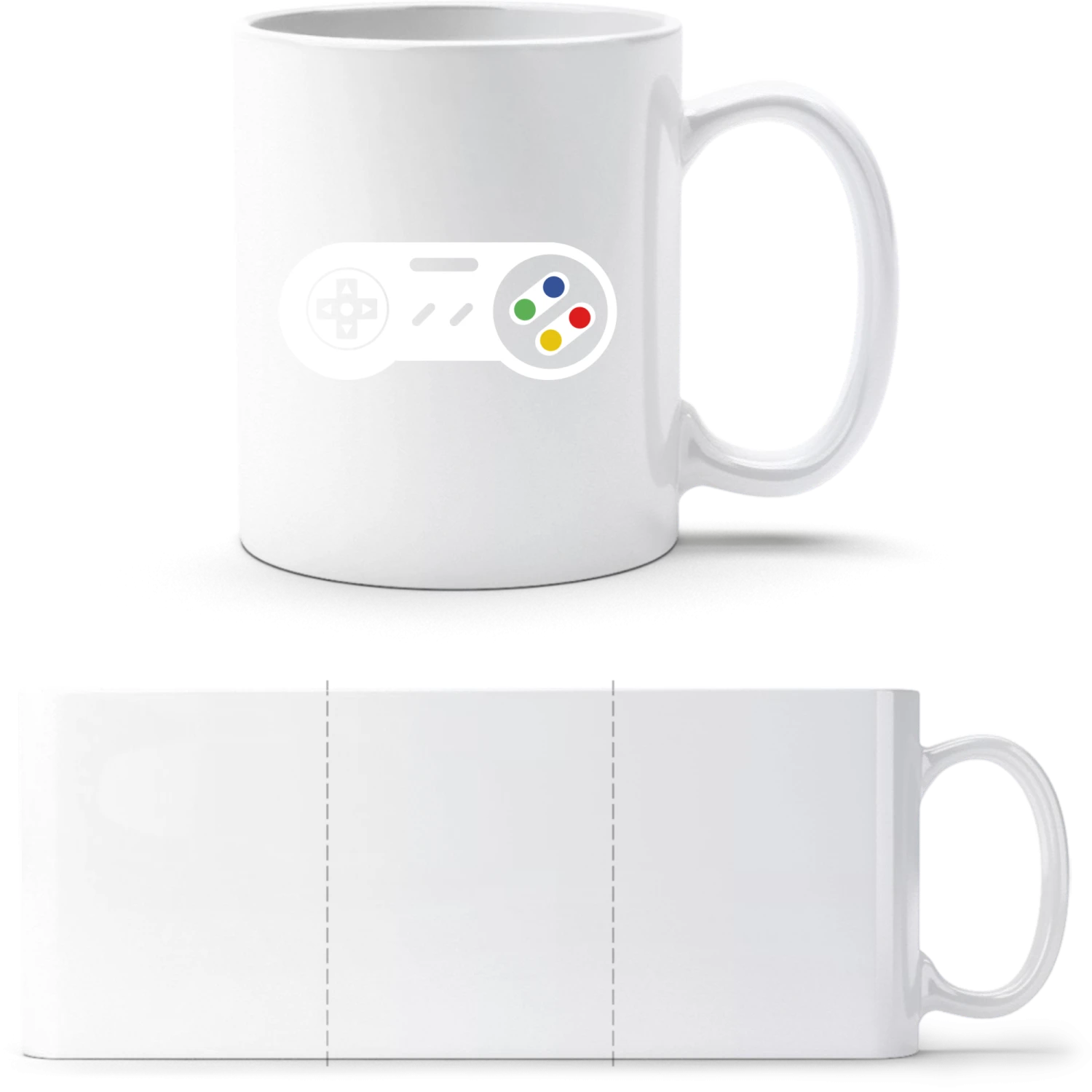SNes Controller - White White mug - front