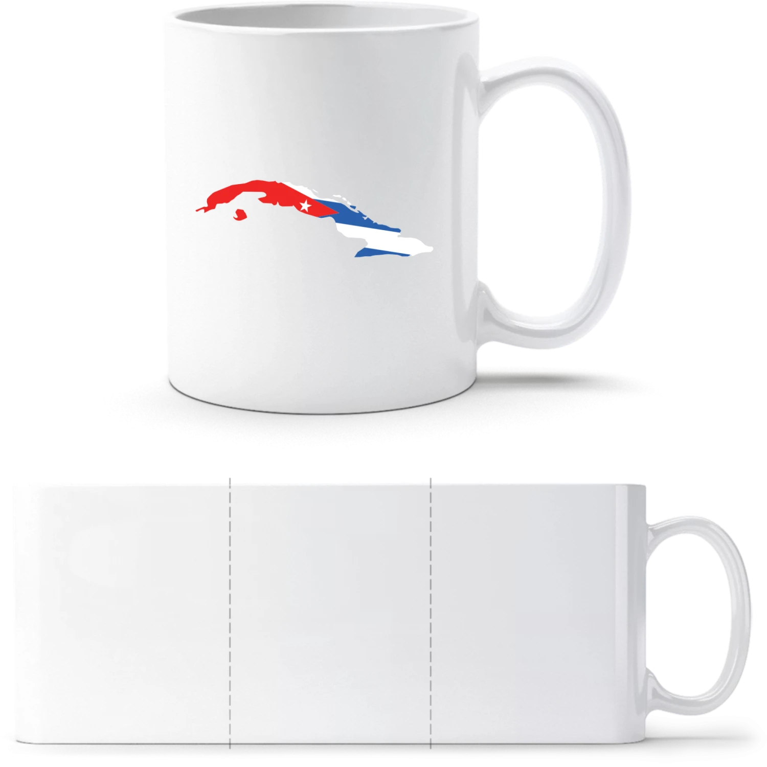 Cuba Map - White White mug - front