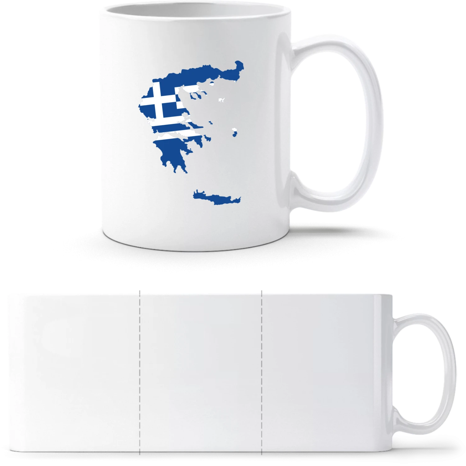 Greece Map - White White mug - front