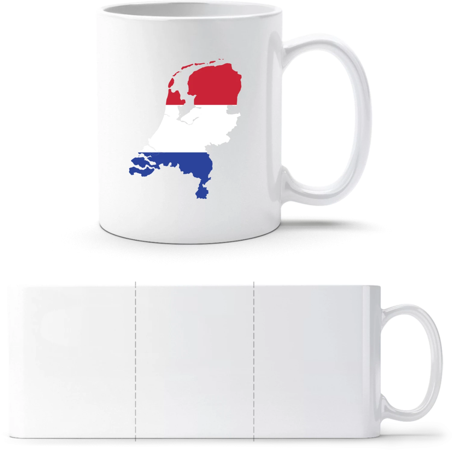 Netherlands Map - White White mug - front
