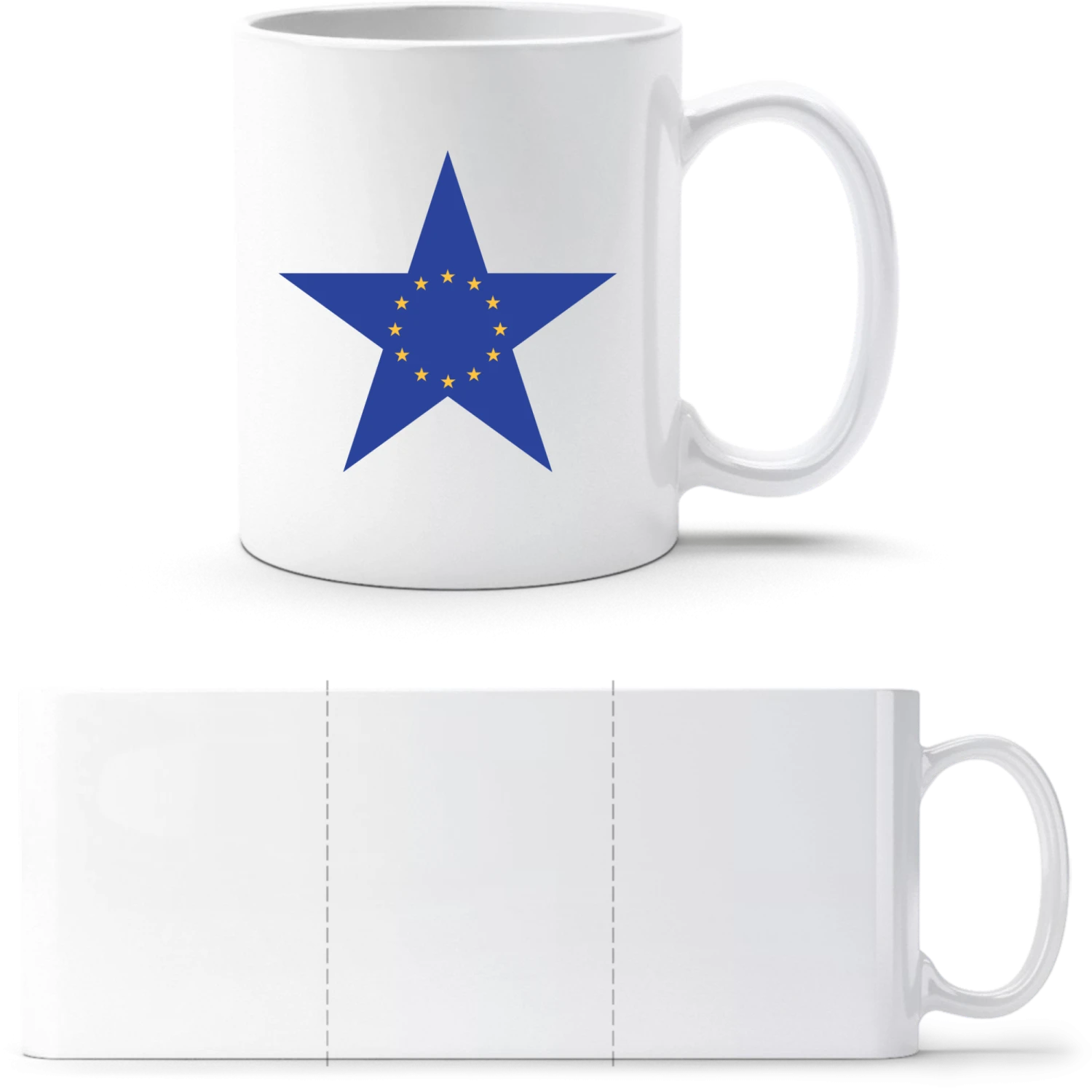 European Star - White White mug - front