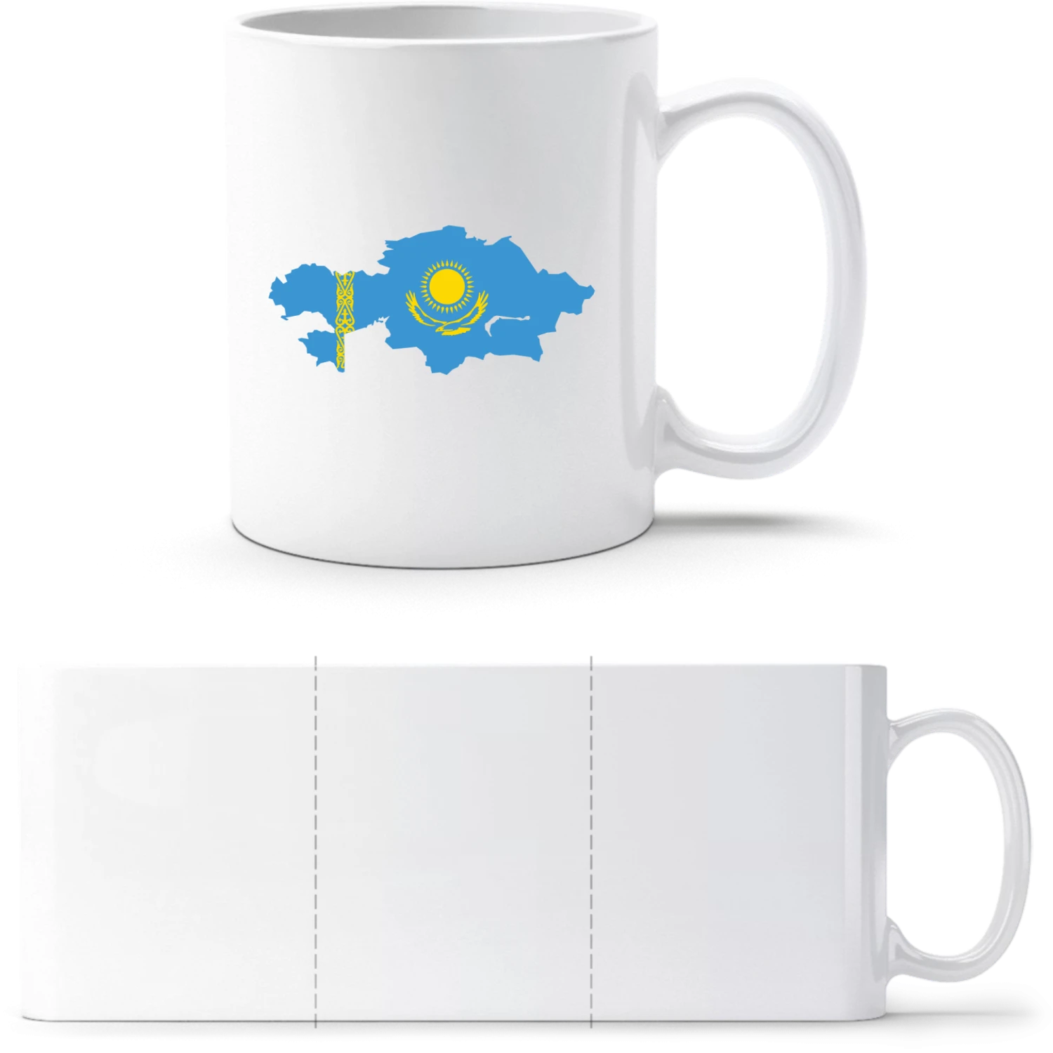 Kazakhstan Map - White White mug - front