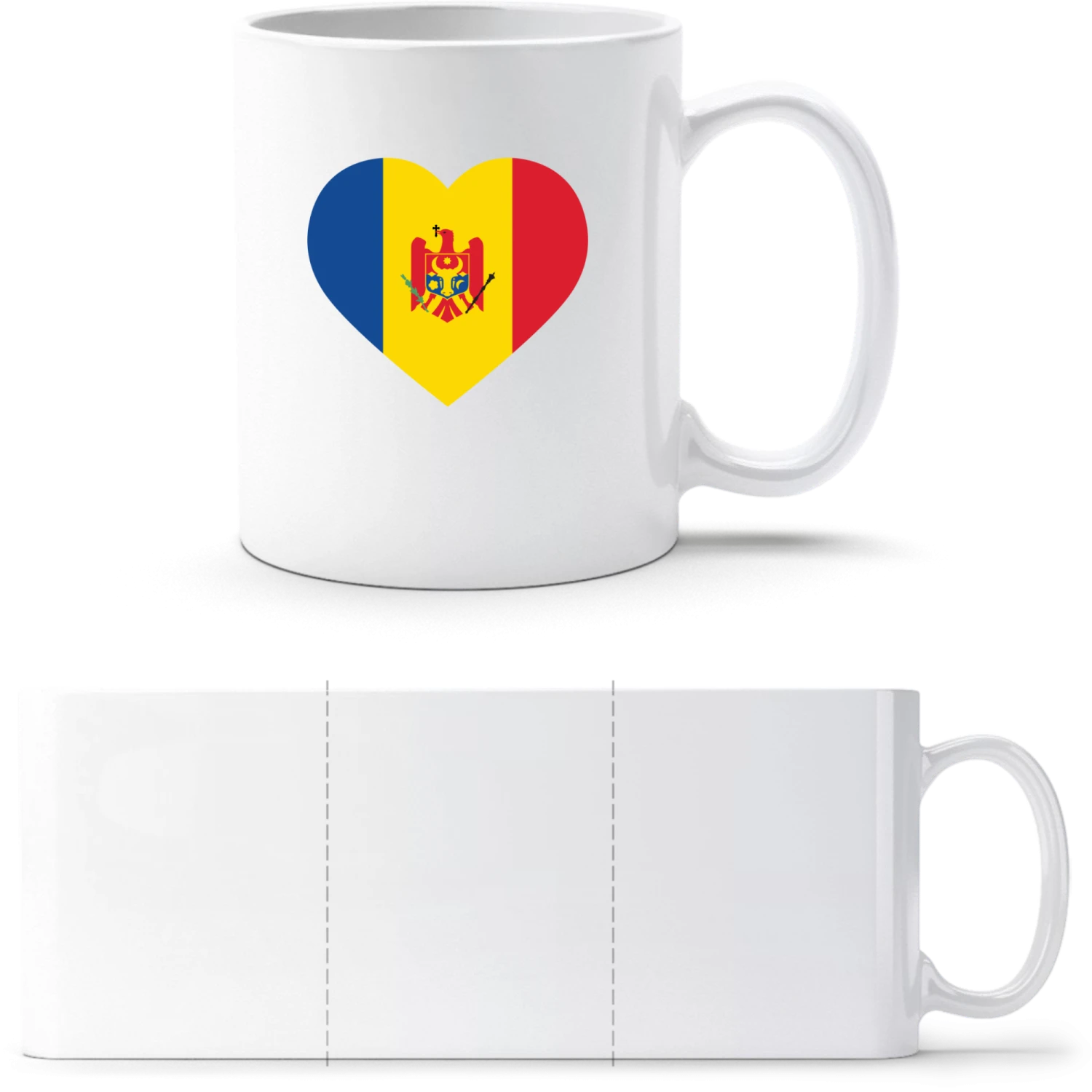 Moldova Heart Flag - White White mug - front