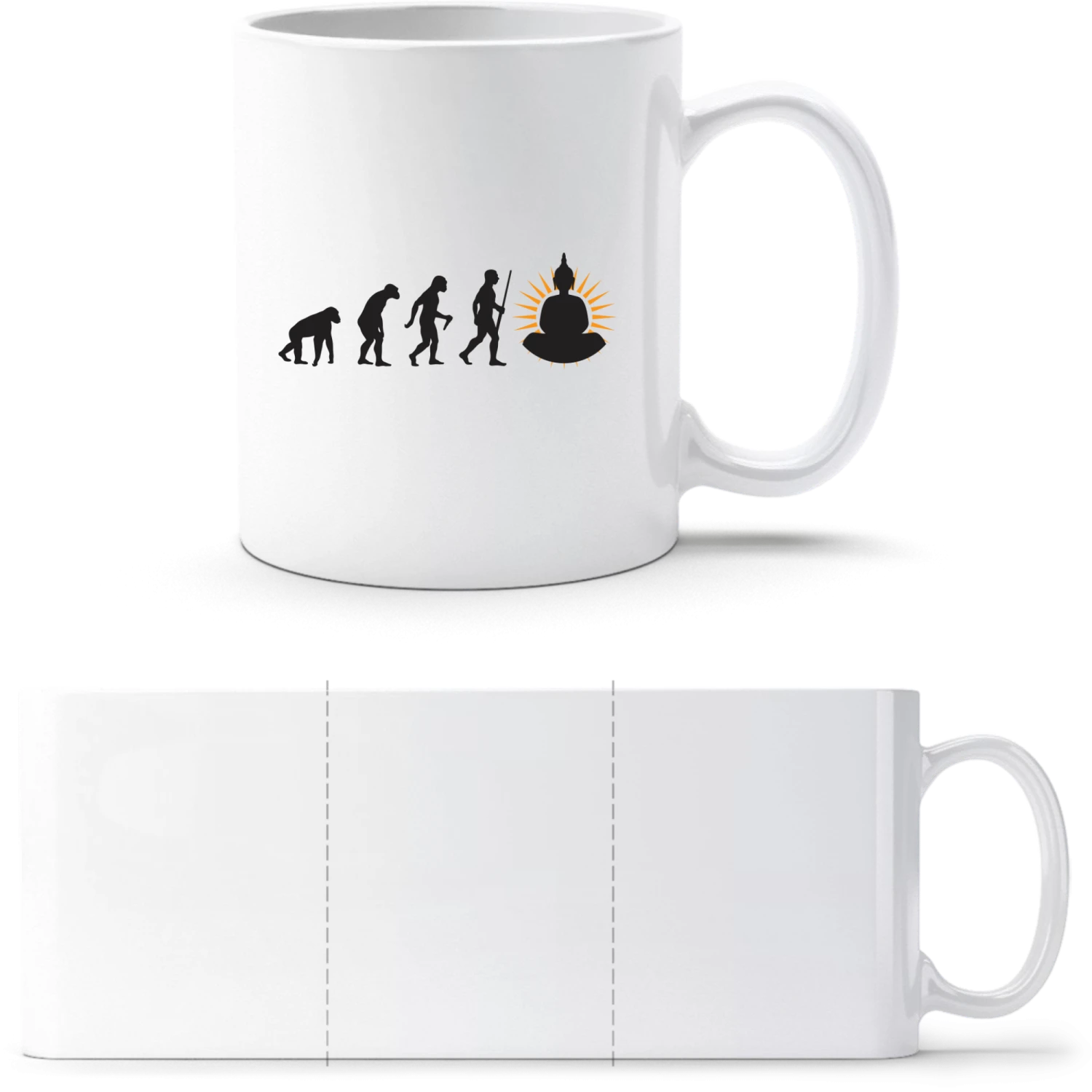Buddha Meditation Evolution - White White mug - front