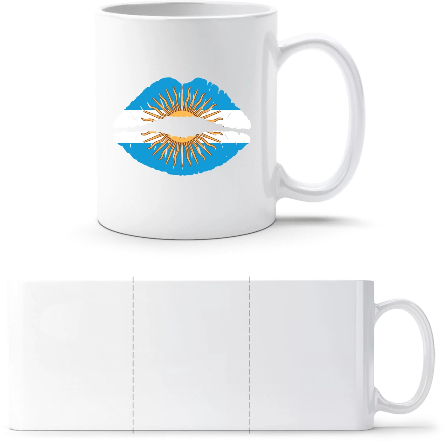 Argentinian Kiss Flag - White White mug - front