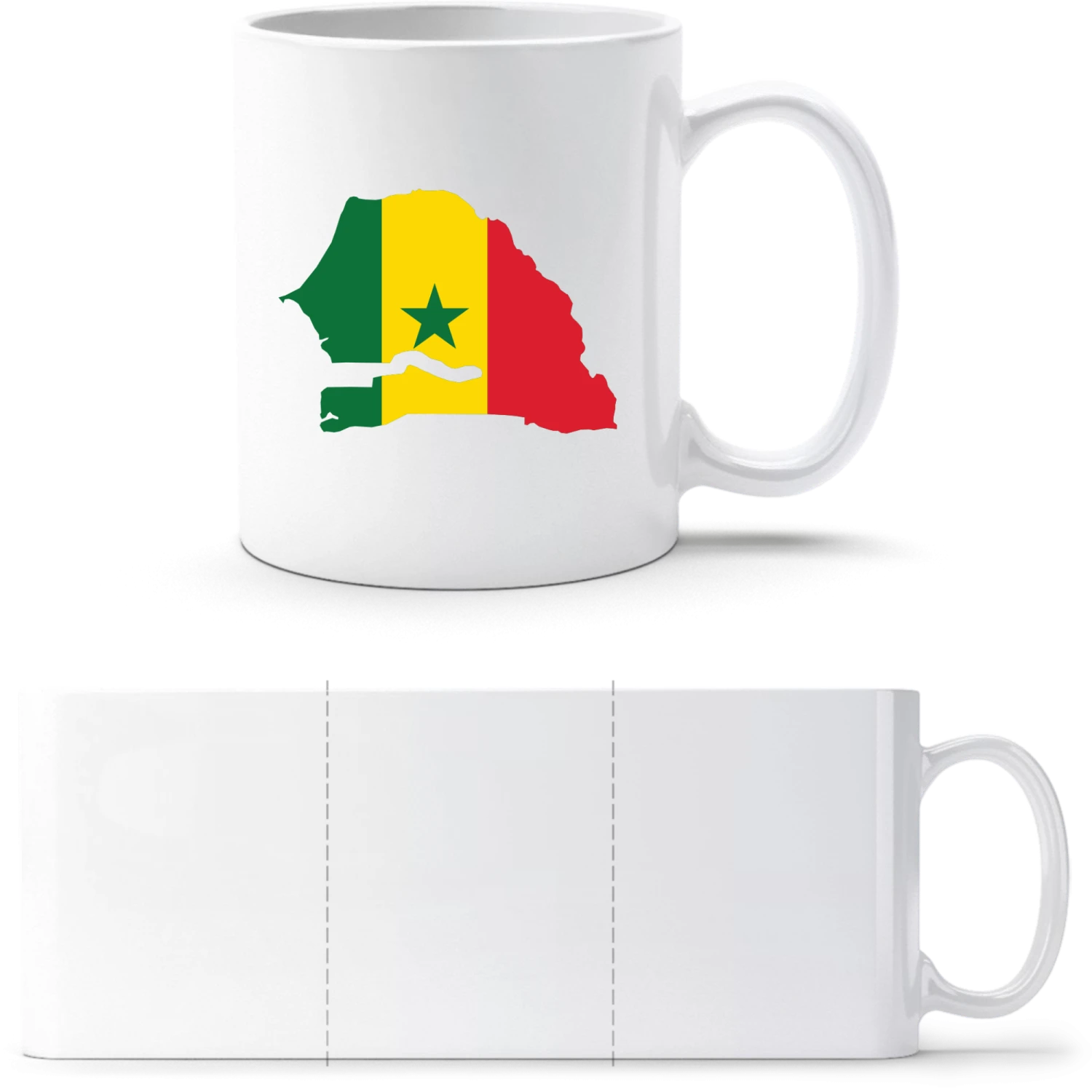 Senegal Map - White White mug - front