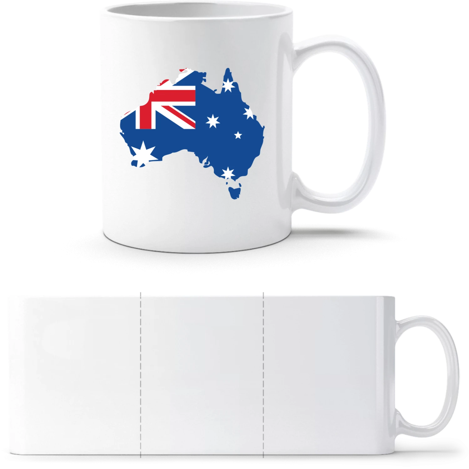 Australian Map - White White mug - front