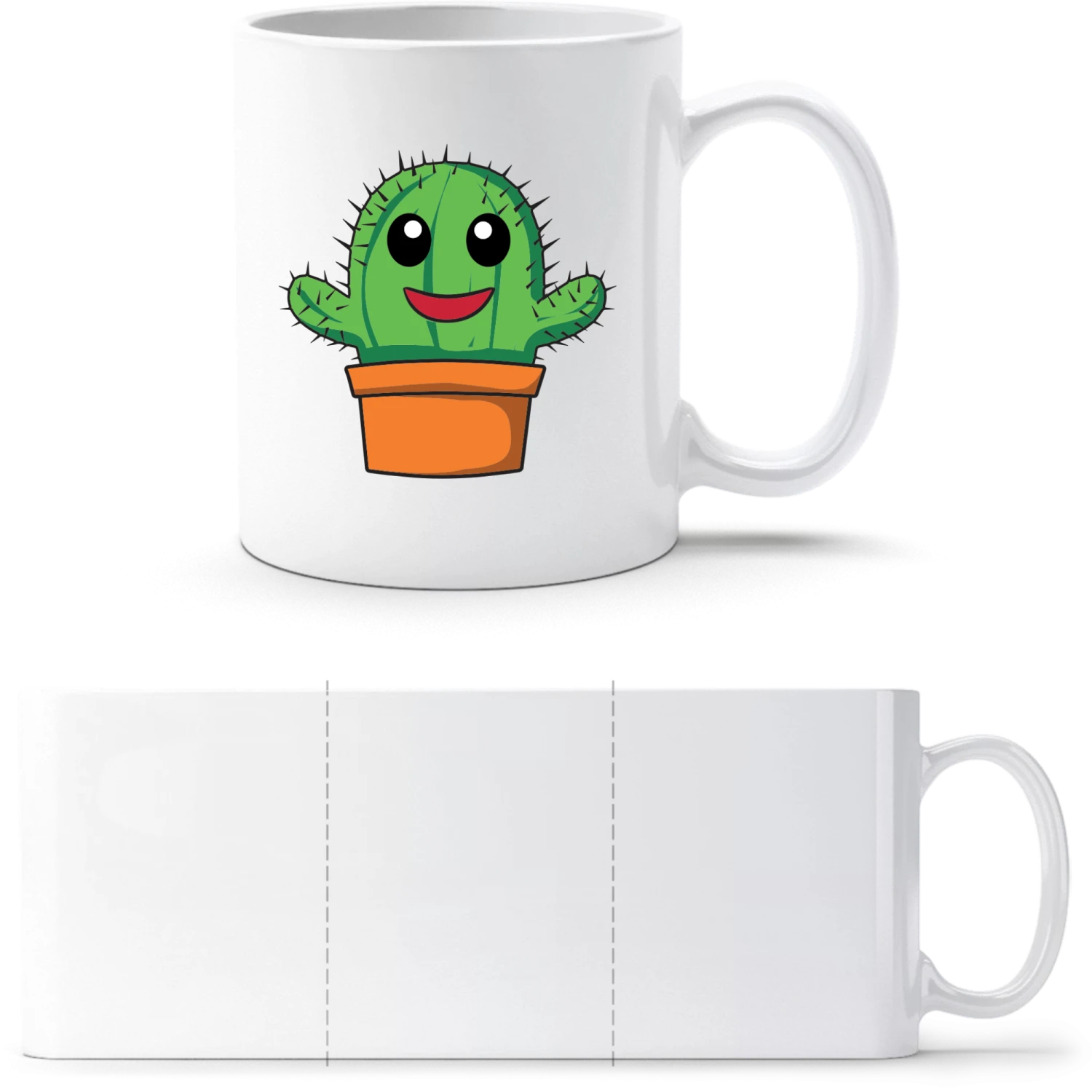 Cute Cactus Comic - White White mug - front