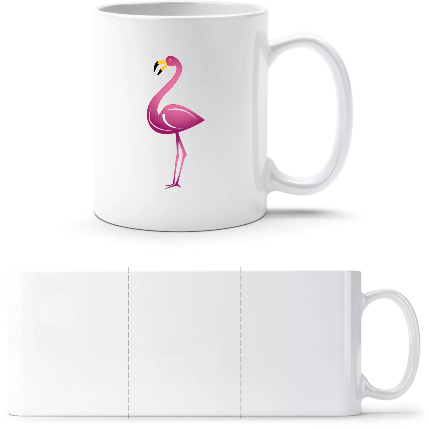Flamingo Illustration - White White mug - front