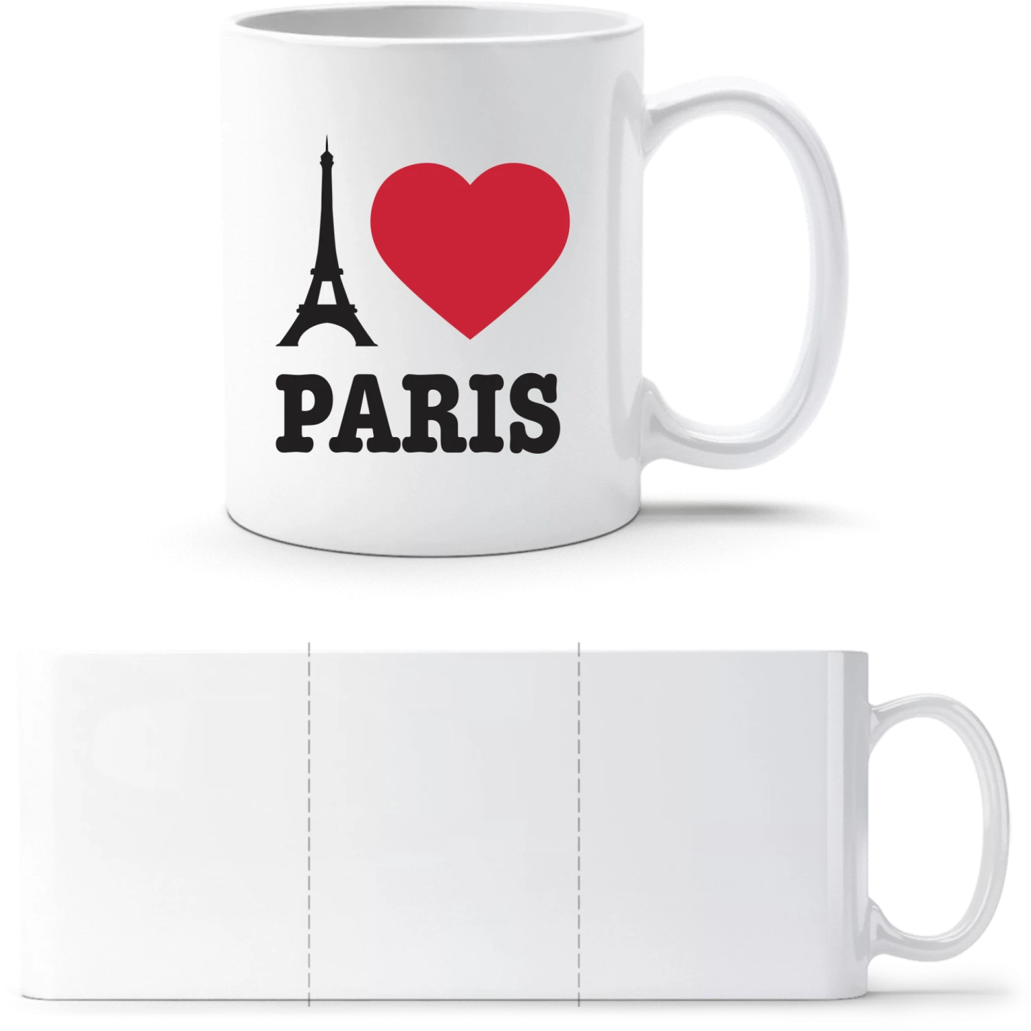 I Love Paris Eiffel Tower - White White mug - front