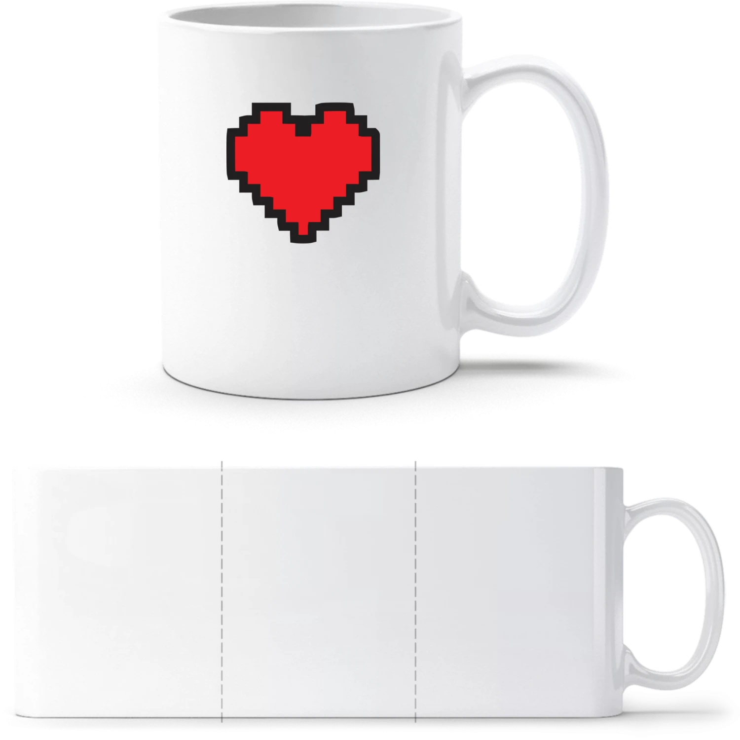 Big Pixel Heart - White White mug - front