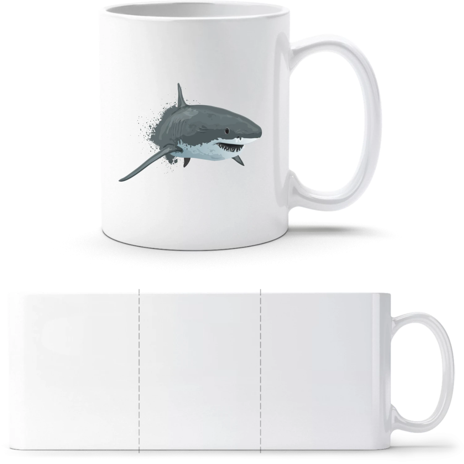 White Shark - White White mug - front