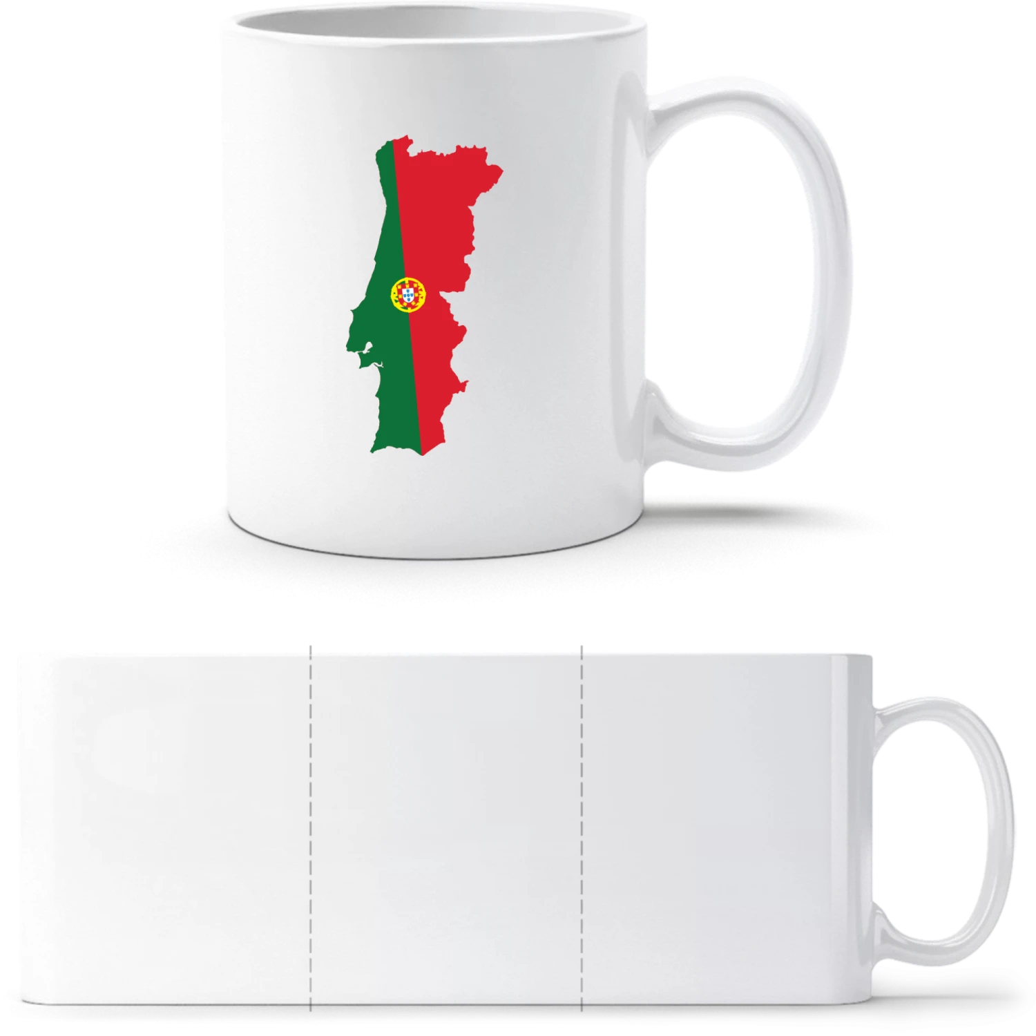 Portugal Map - White White mug - front