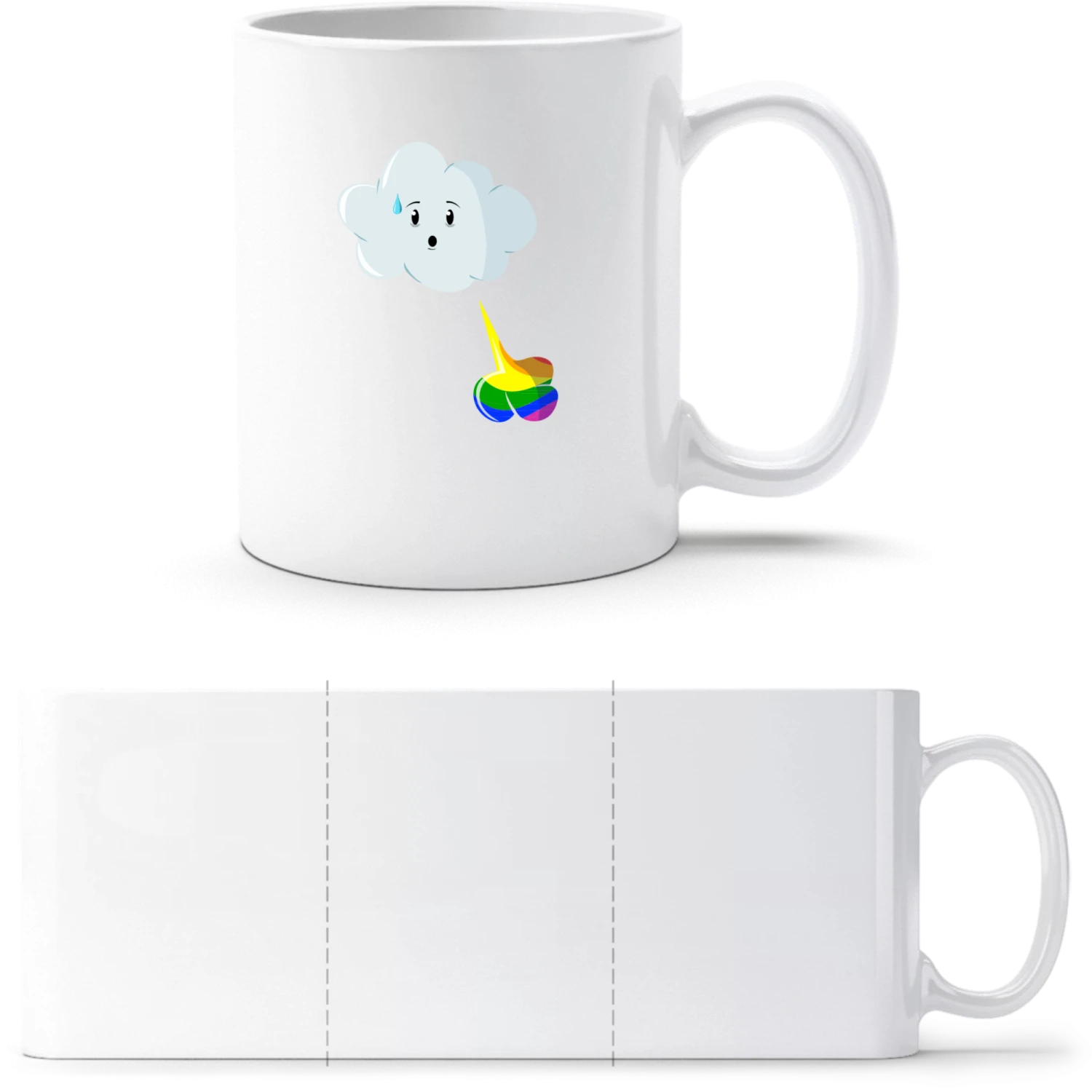 Cloud Rainbow Fart - White White mug - front
