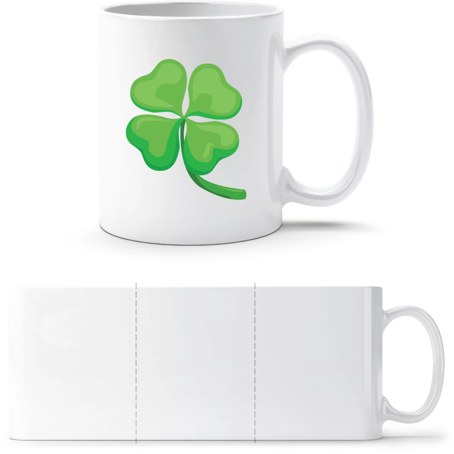 Four Leaf Clover - White White mug - front