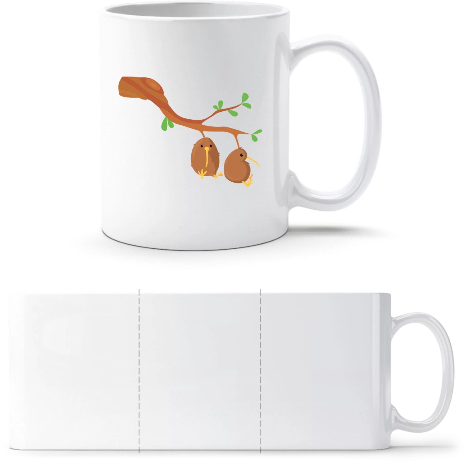 Kiwi Branch - White White mug - front