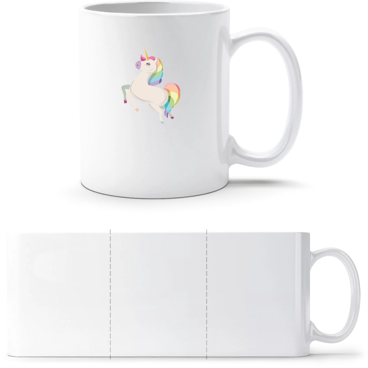 Unicorn Comic Illustration - White White mug - front