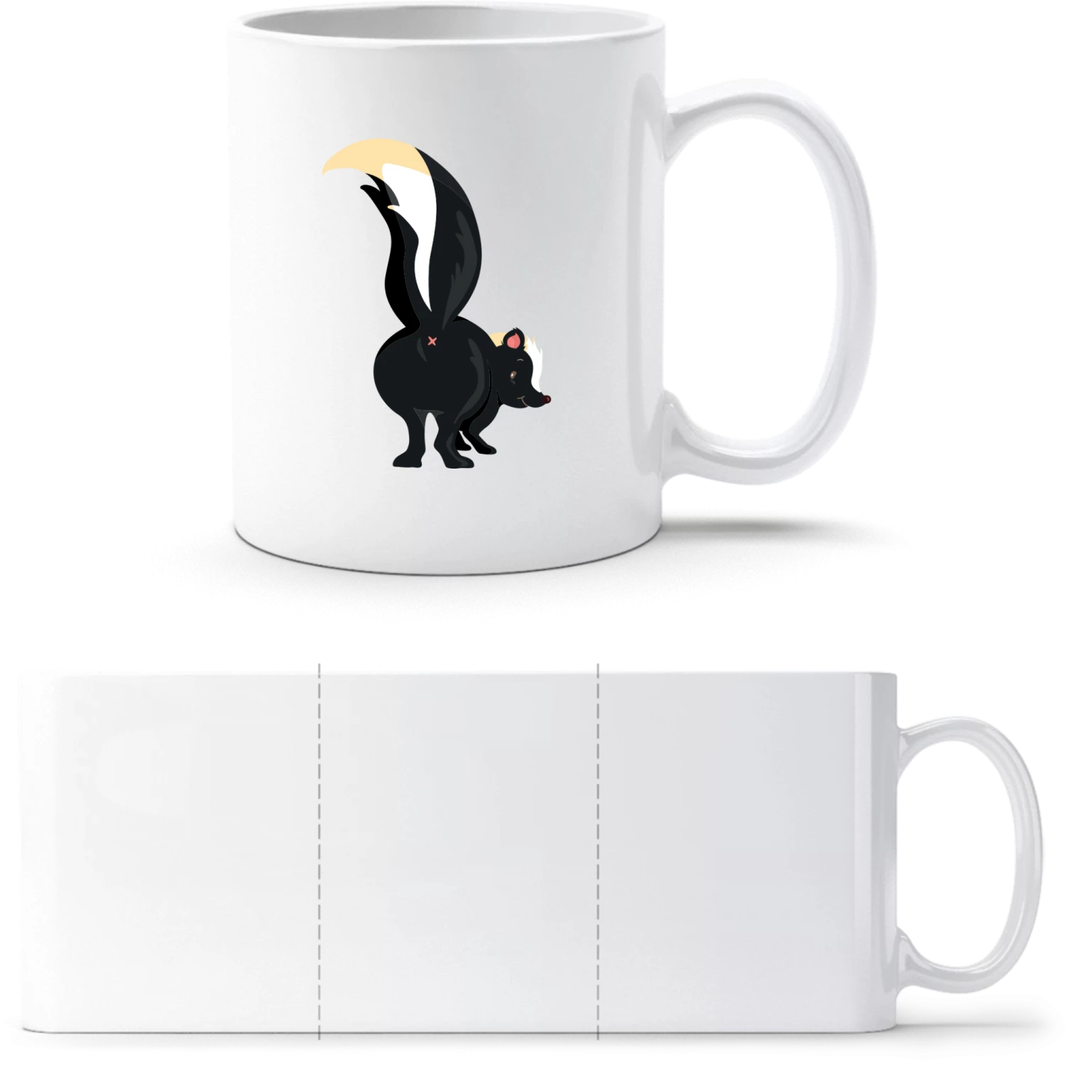 Skunk Butt - White White mug - front