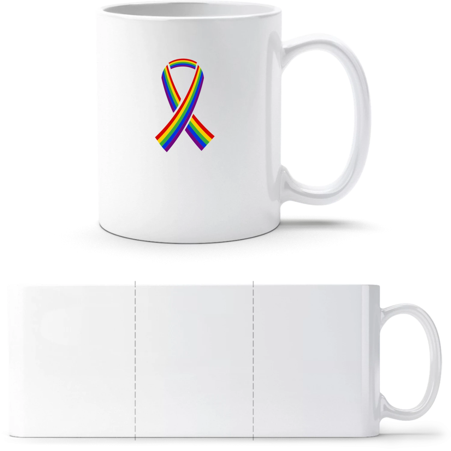 Rainbow Ribbon - White White mug - front