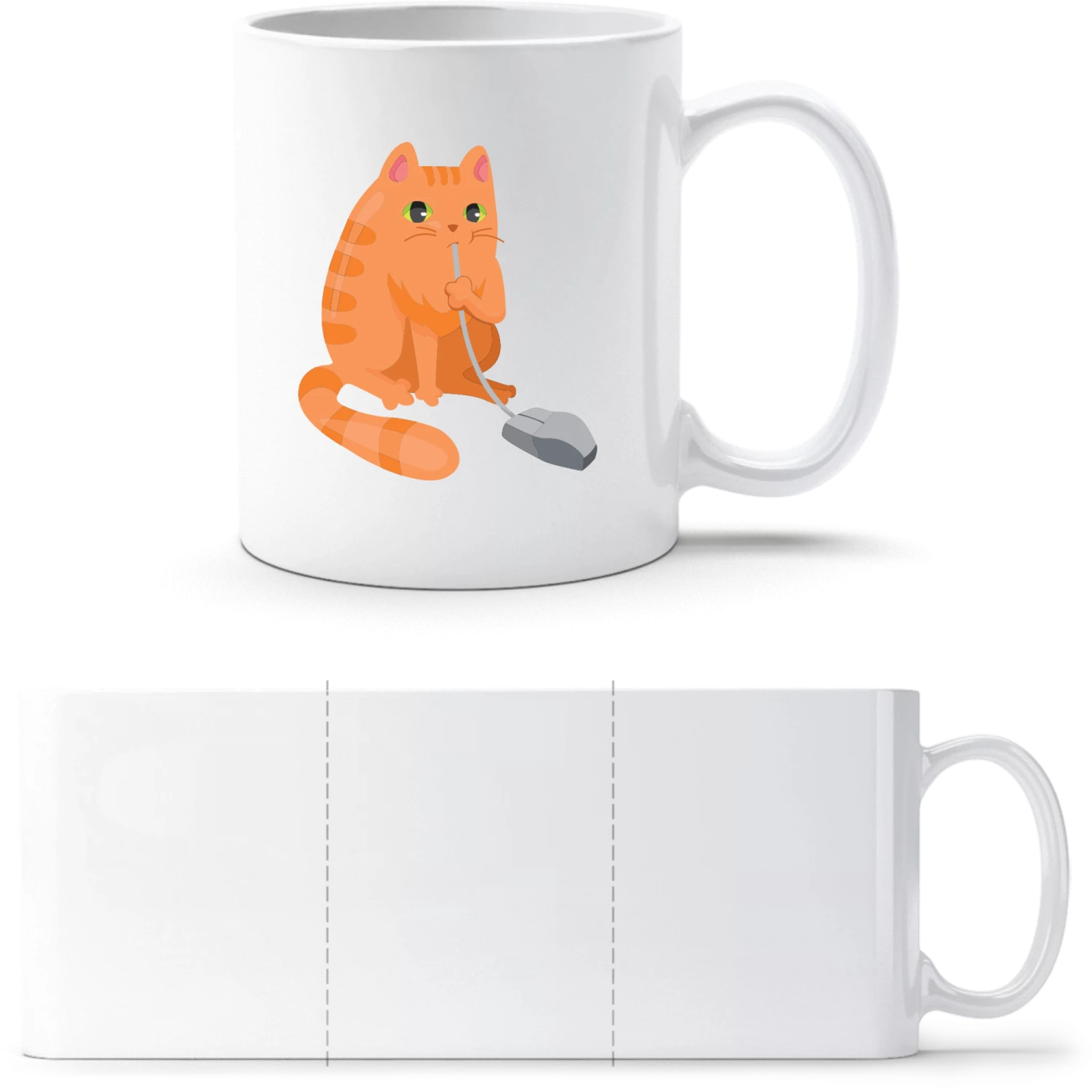 Cat Eats Mouse - White White mug - front
