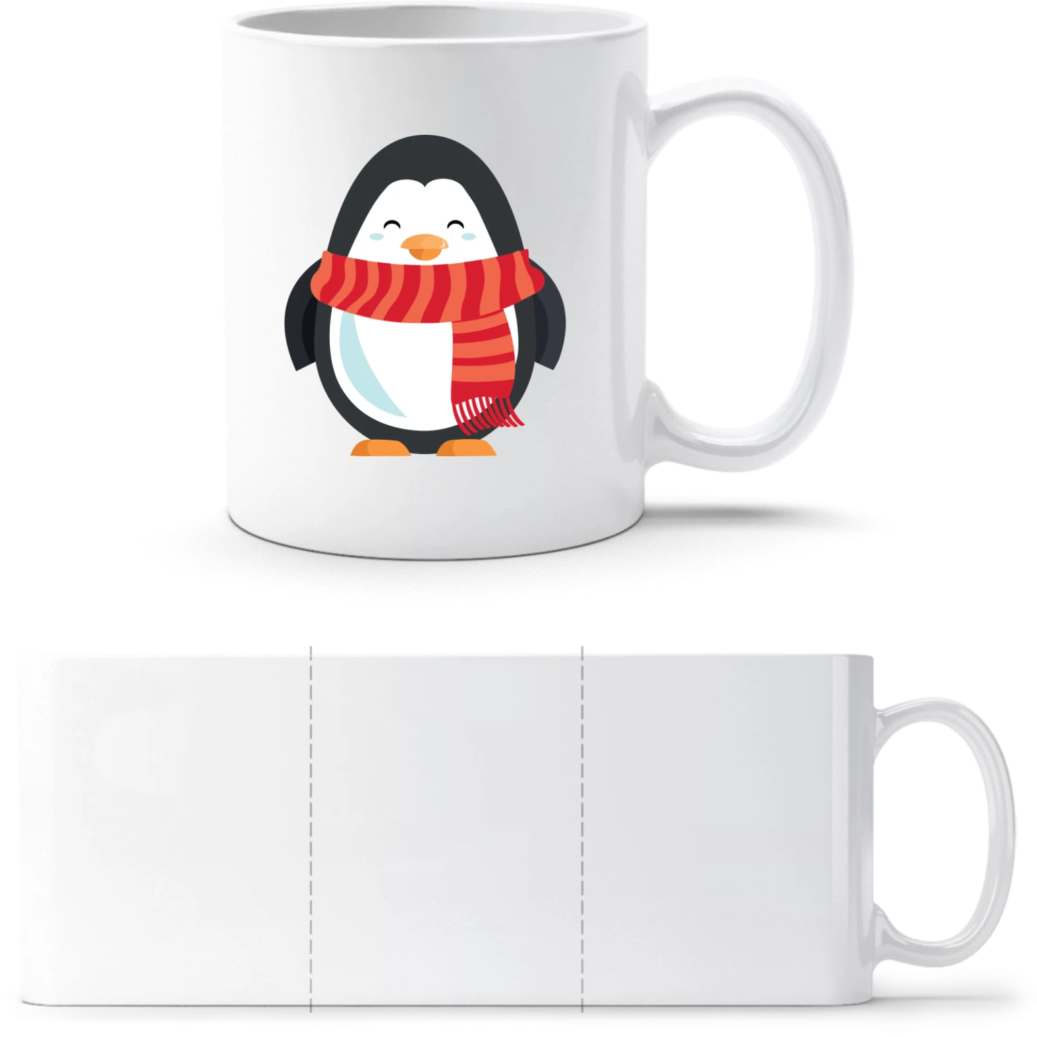 Penguin Mit Scarf - White White mug - front