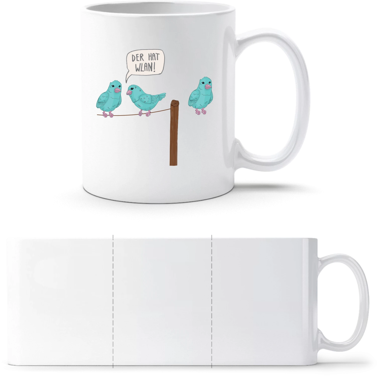 WLAN Vogel Comic - White White mug - front