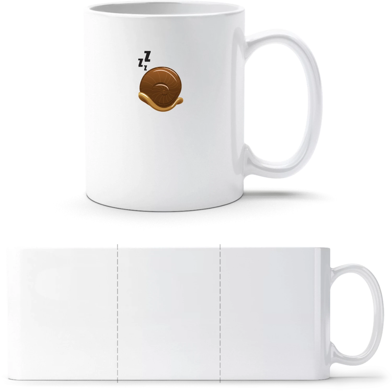 Sleeping Snail - White White mug - front