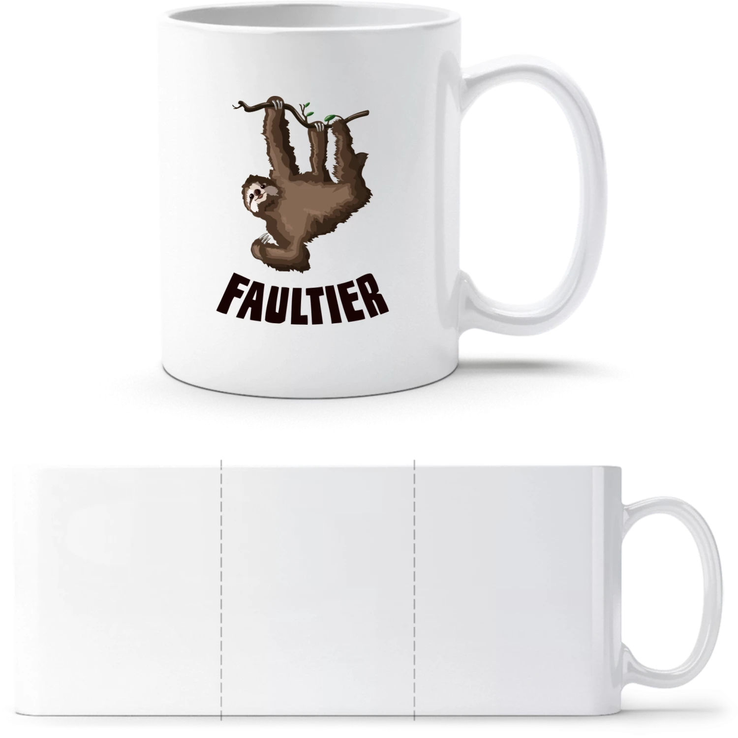 Faultier Illu - White White mug - front