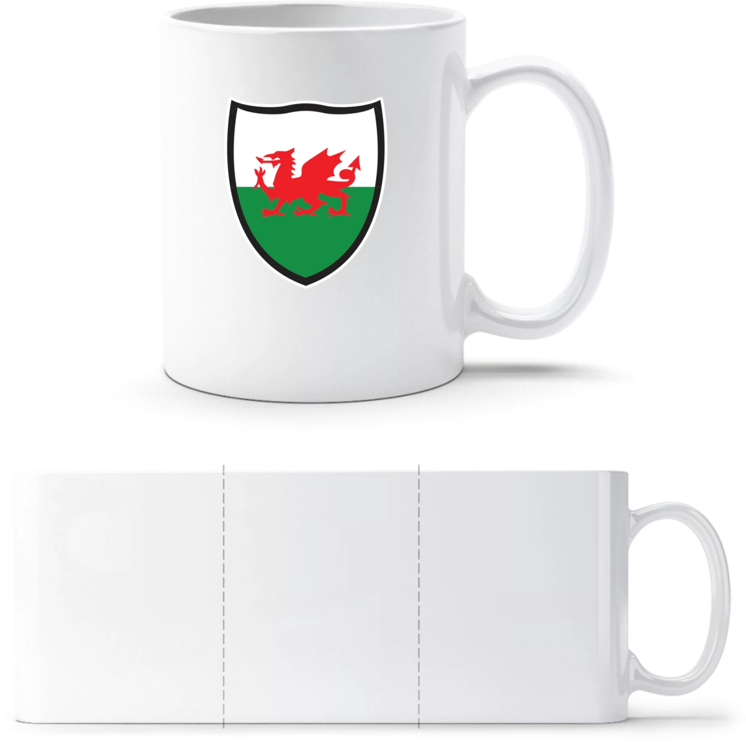 Wales Flag Shield - White White mug - front