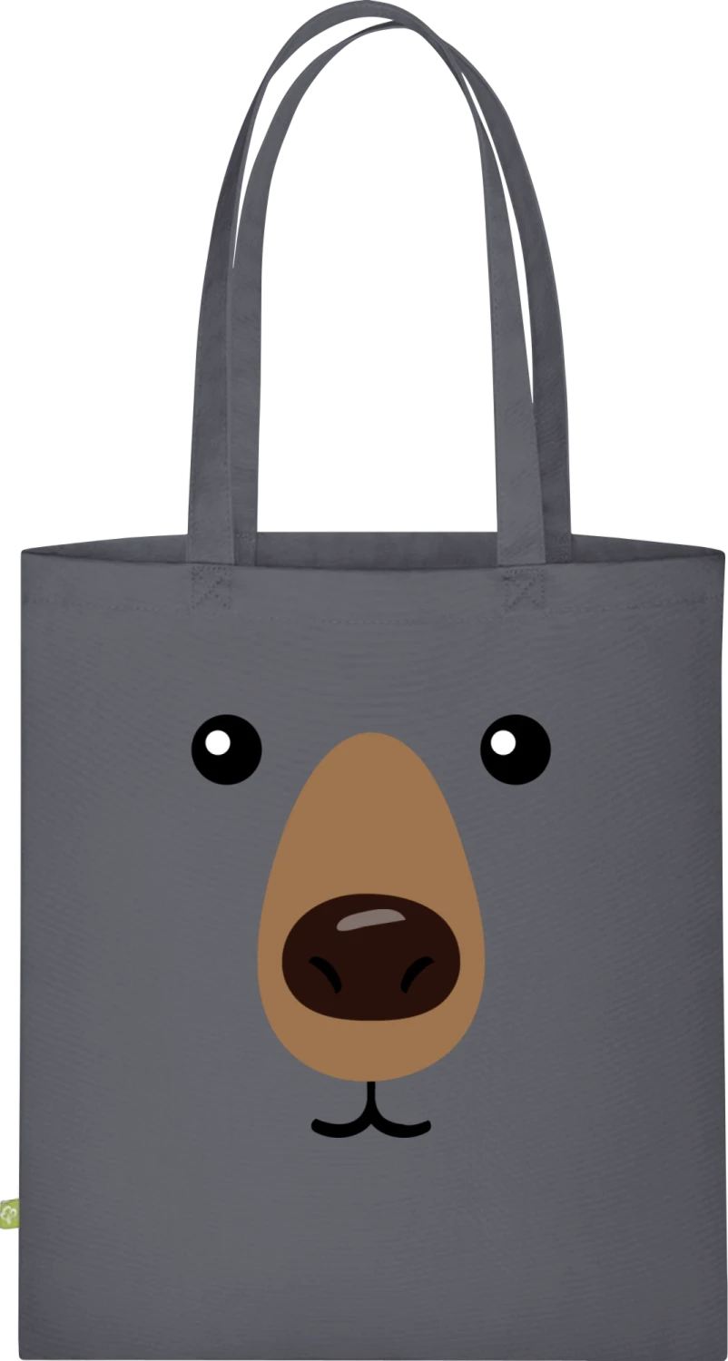 Bear Face Effect - Graphite Grey Organic Bag for Life - Front