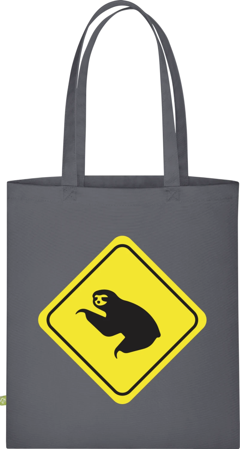 Sloth Warning - Graphite Grey Organic Bag for Life - Front